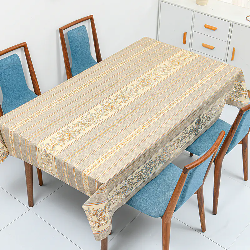 Mantel floral de PVC con rayas europeas 