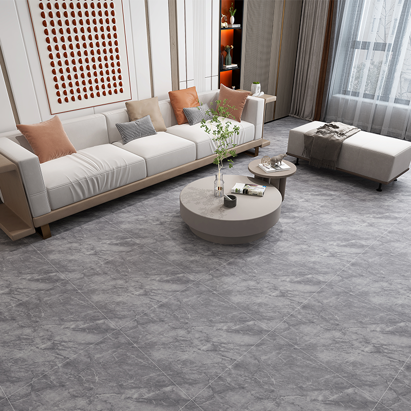 Pegatina para suelos LVT de mármol con patrón de grietas en gris claro