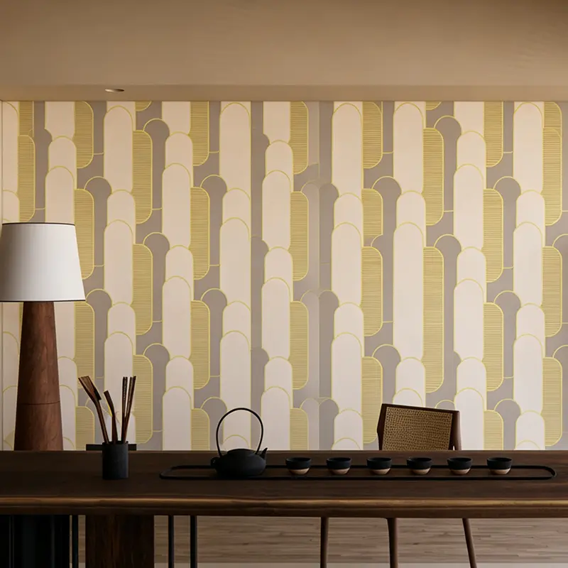 Pegatina decorativa de pared con geometría y acabado mate