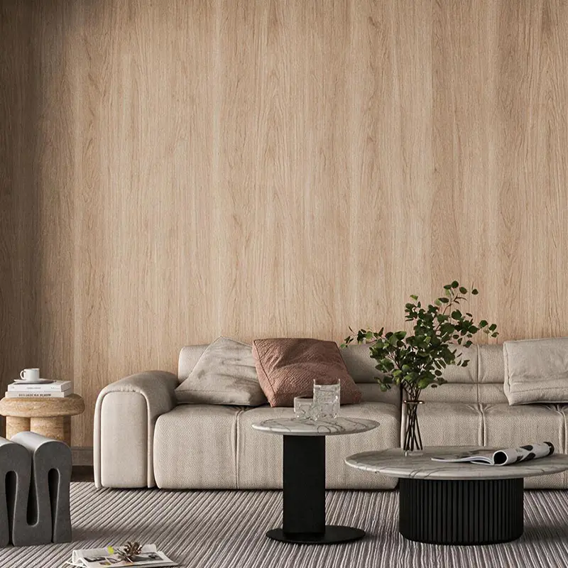 Pegatina decorativa de pared de madera natural 